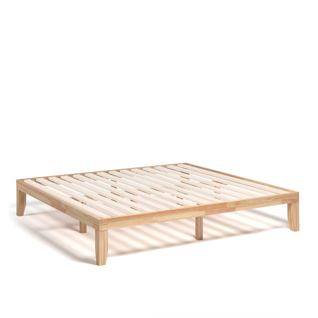 King/Queen/Full/Twin Size No Box Spring Needed 14 Inch Solid Wood Platform Bed Frame