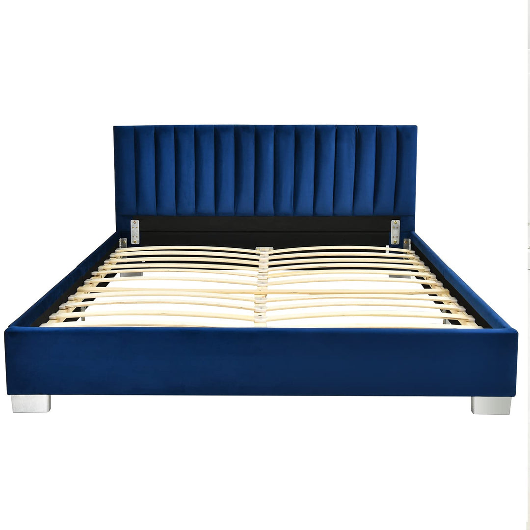 Giantex Upholstered Bed Frame, Full/Queen Size Modern Platform Bed