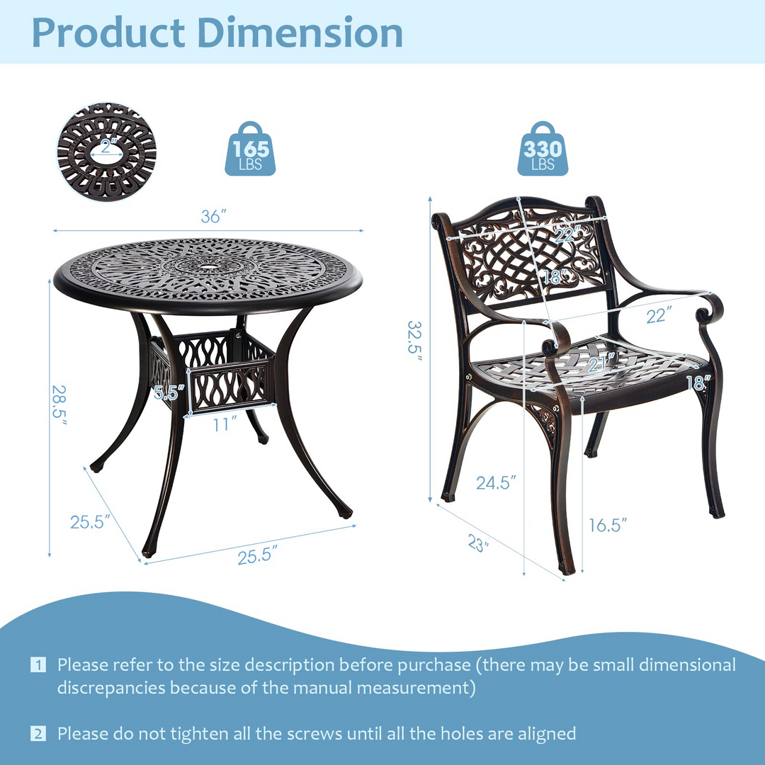 Giantex 5 Piece Cast Aluminum Patio Dining Set