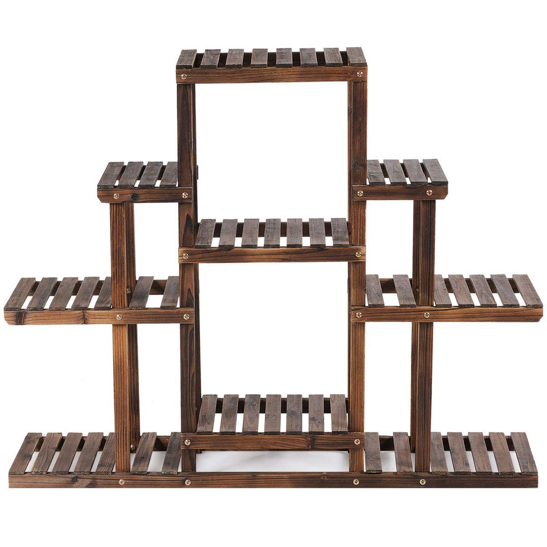 Giantex Flower Rack Wood Plant Stand Wood Shelves Bonsai Display Shelf
