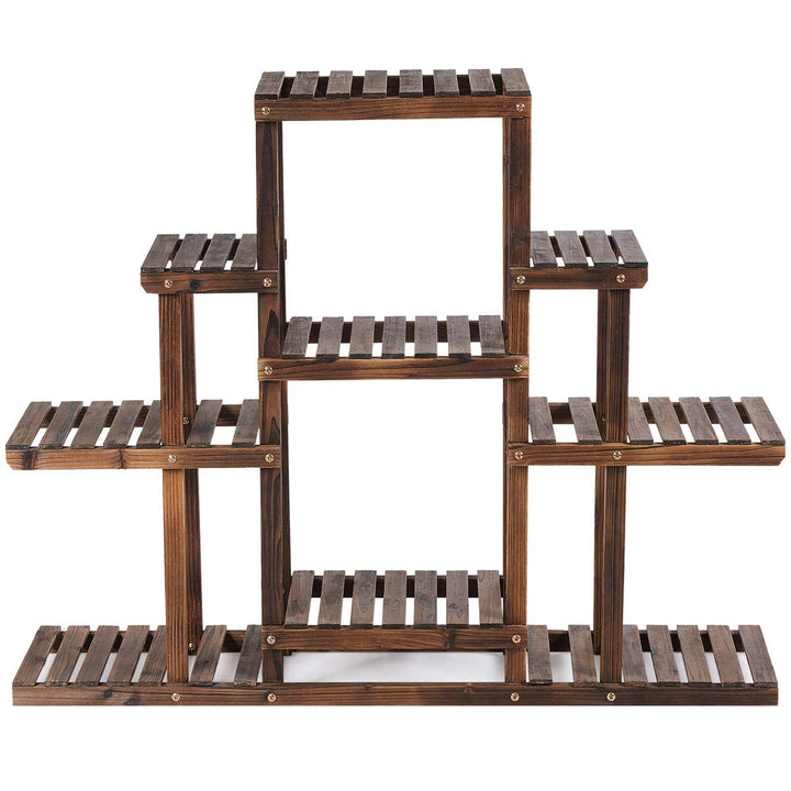 Giantex Flower Rack Wood Plant Stand Wood Shelves Bonsai Display Shelf