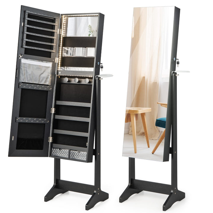 CHARMAID Jewelry Cabinet with 3-Color LED Light Strip