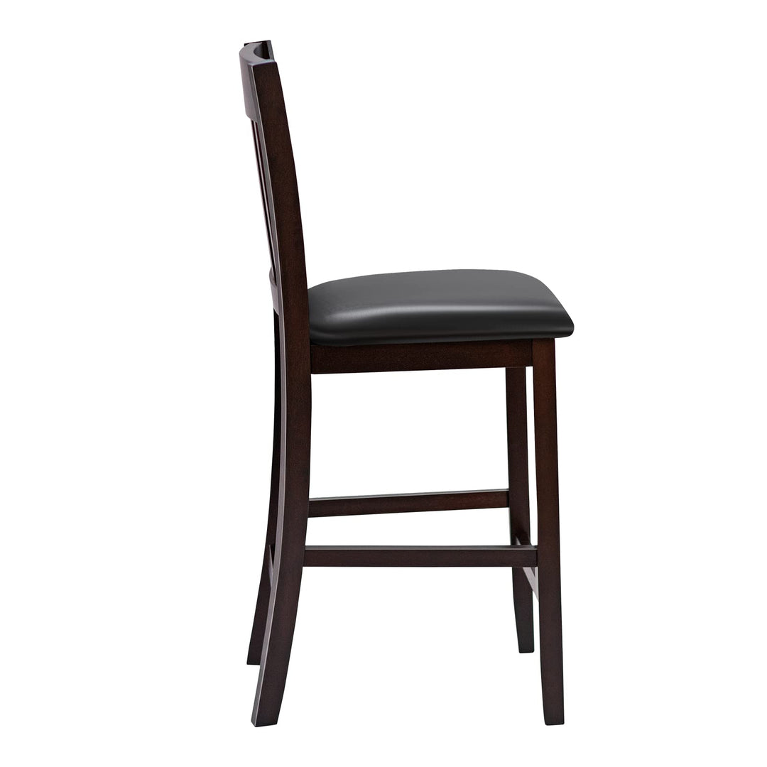 Giantex 25” Counter Height Pub Chairs with Rubber Wood Legs, Armless Bar Chairs with Elastic Cushion &amp; PU Cover for Kitchen