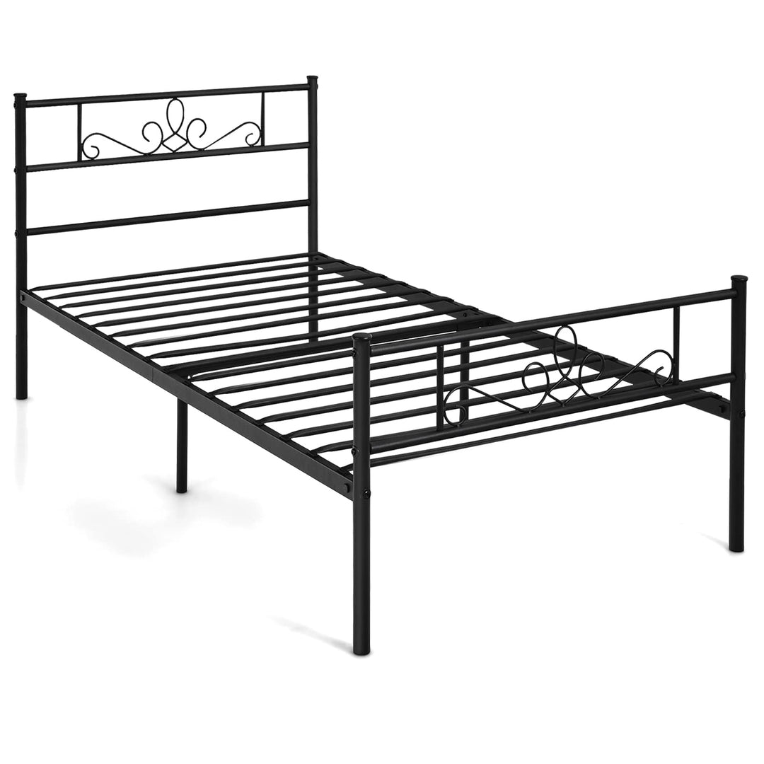 King/Queen/Full/Twin Size Mattress Foundation w/Heavy Duty Steel Slat Support, No Box Spring Needed