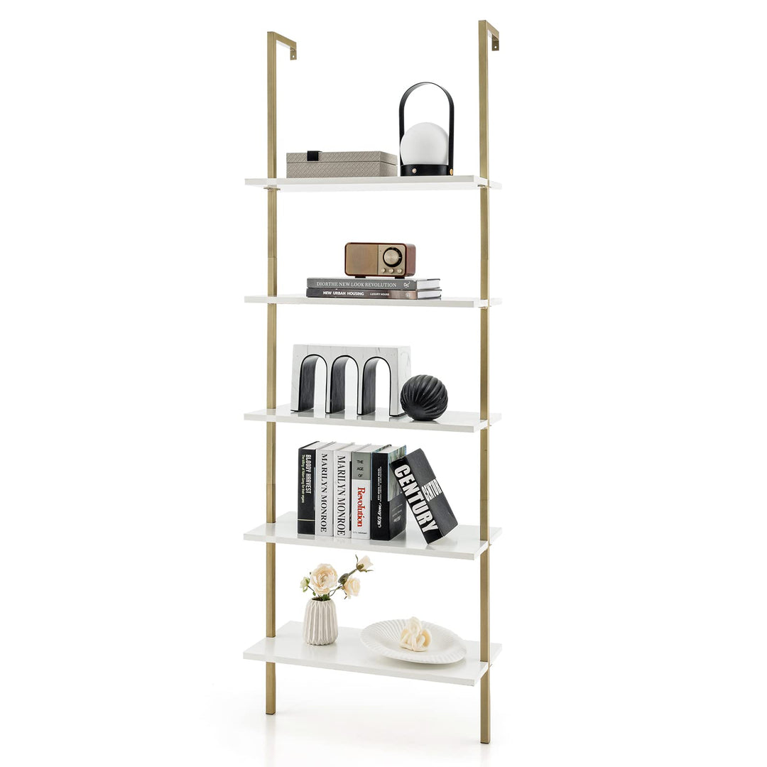 Giantex 5 Tier Modern Wall Mounted Bookshelf, 71&