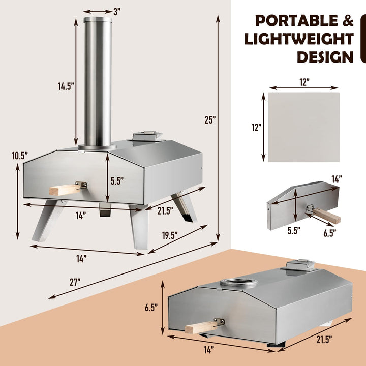 Giantex Outdoor Pizza Oven with 12&