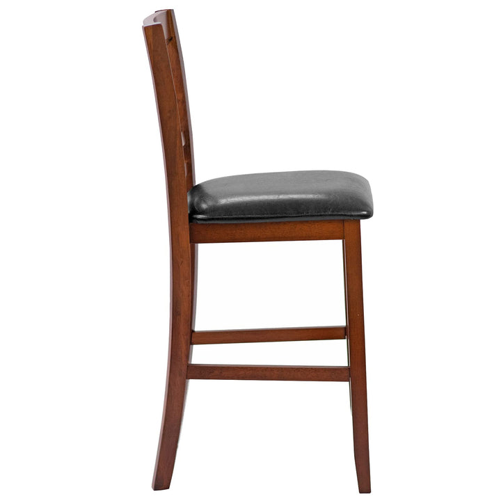 Giantex Modern 25” Counter Height Dining Pub Stools with X-Shaped Backrest, Soft Cushion &amp; Durable PU Seat