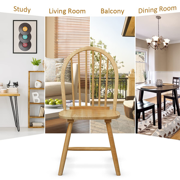 Set of 4 Windsor Chairs, Country Wood Chairs - Giantex