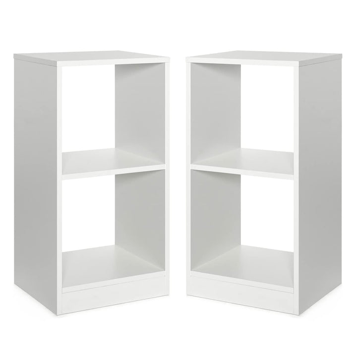 Giantex 2-Pcs 2-Tier White Bookshelf