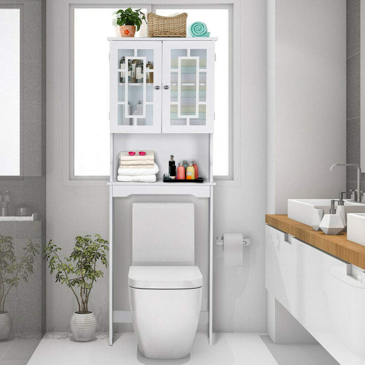 Giantex Over-The-Toilet Storage Spacesaver, Bathroom Organizer with Cabinet and Shelf