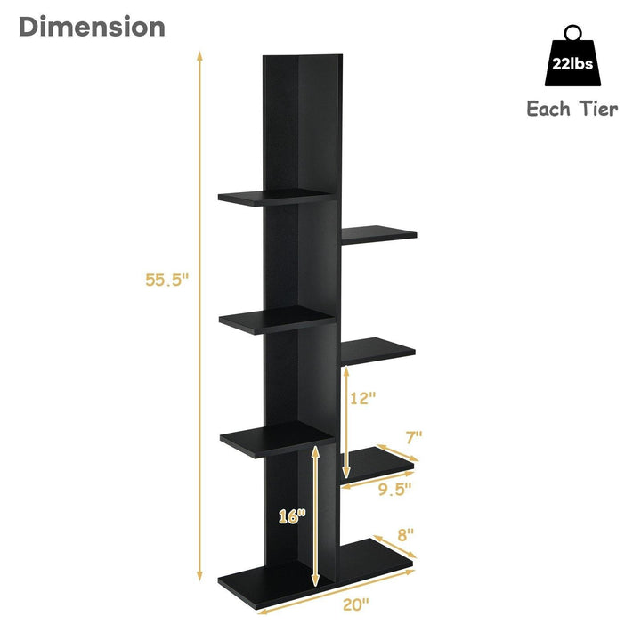 7-Tier Bookshelf, Multipurpose Storage Shelf 9.5 x 8 x 56 inches - Giantexus
