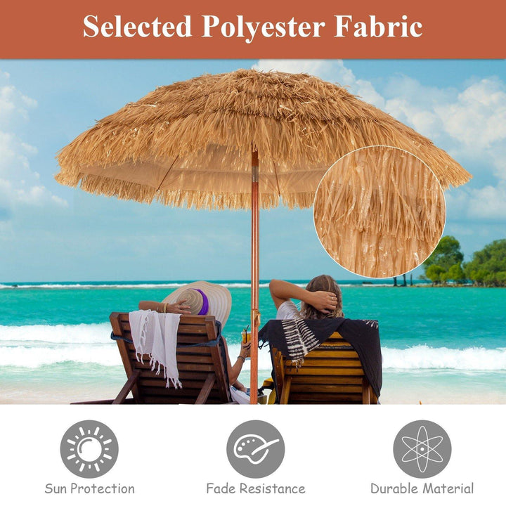 Giantex 6.5 Ft Thatched Patio Umbrella, Hawaiian Tiki Umbrella - Giantexus