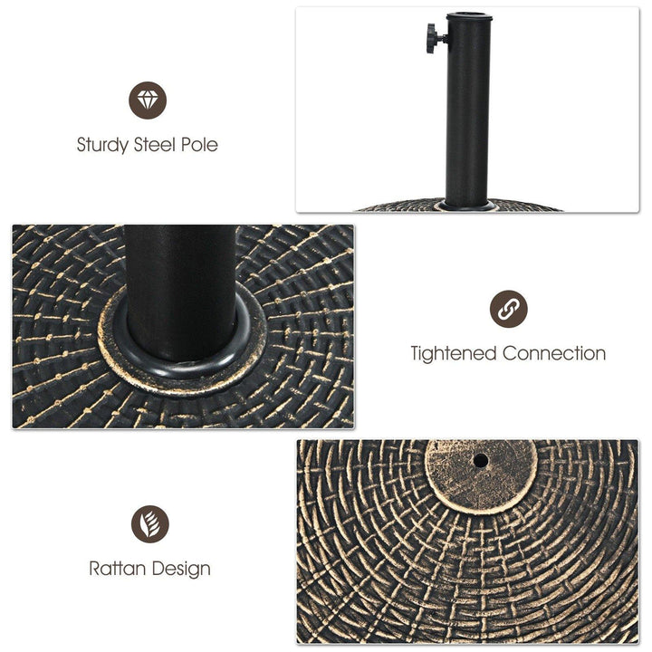 22 LBS Patio Umbrella Base, 18 Inch Round Outdoor Umbrella Stand - Giantexus